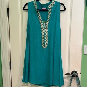 Lilly Pulitzer green and gold sleeveless dress